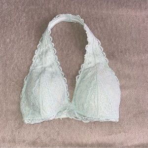 Gilly Hicks Hollister Lace Halter Bralette in Mint Green